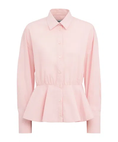 Msgm Cotton Poplin Shirt In Pink