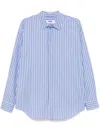 Msgm Striped Shirt In Blue