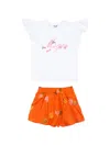 Msgm Cotton Ruffled Set In Multi