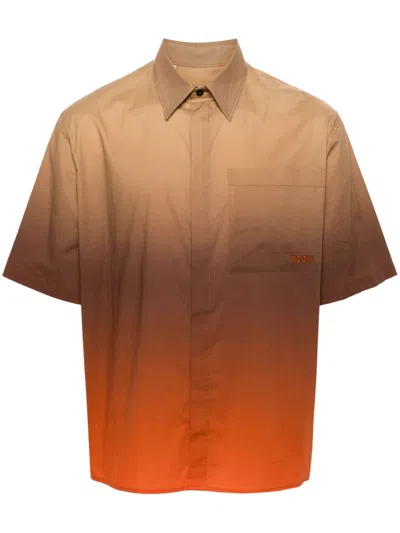 Msgm Cotton Shirt In Multicolor