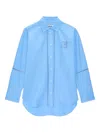 Msgm Cotton Shirt In Blue