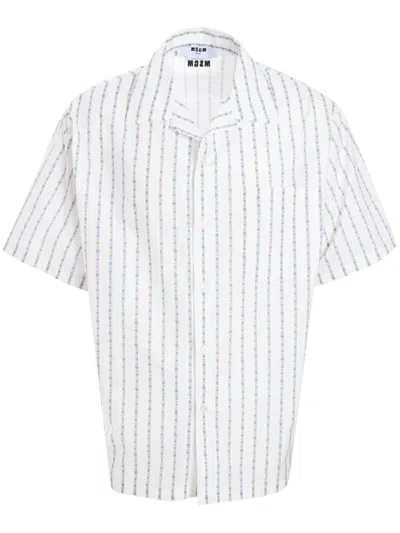 Msgm Cotton Shirt In White