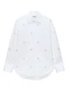 Msgm Cotton Shirt In White