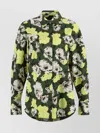 Msgm Cotton Shirt With Floral Print And Collar