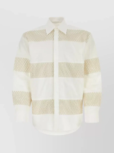 MSGM COTTON SHIRT WITH SHEER PANELS AND BUTTON CUFFS