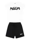 Msgm Black Suit For Babykids With Logo In Black