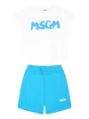 Msgm Cotton Short Set In Blue