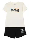 Msgm Cotton Short Set In White