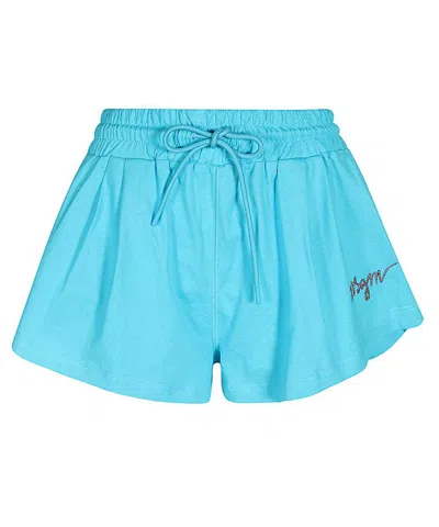 Msgm Cotton Shorts In Blue