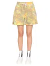 Msgm Tie-dyed French Cotton-terry Shorts In Multicolour