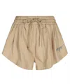 Msgm Cotton Shorts In Neutral