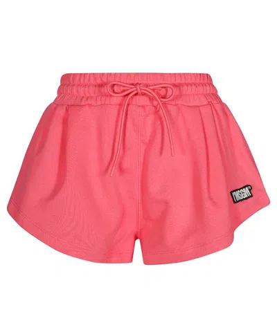 Msgm Cotton Shorts In Pink