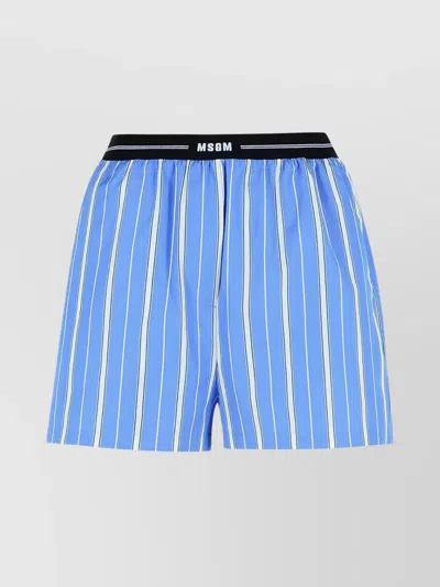 MSGM COTTON SHORTS STRIPED PATTERN
