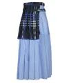 Msgm High-waist Mix-printed Layered Midi Skirt In Multi