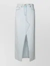 Msgm Cotton Skirt With Back Pockets And Front Slit