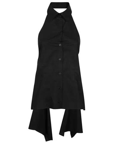 Msgm Cotton Sleeveless Shirt In Black
