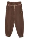 Msgm Embroidered-logo Sweatpants In Brown