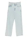 Msgm Straight Leg Denim Trousers With Belt Loops In Blue