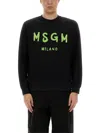 Msgm Crew Neck Cotton Sweatshirt