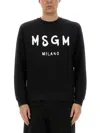Msgm Cotton Sweatshirt In Black