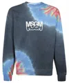 Msgm Burro Studio Logo Print Tie Dye Sweatshirt In Blue