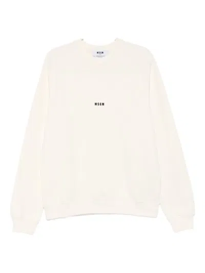Msgm Cotton Sweatshirt In White