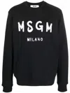 Msgm Cotton Sweatshirt In Black