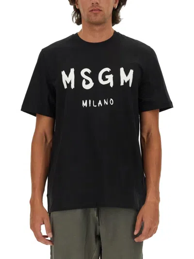 Msgm Cotton T-shirt In Black