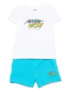 Msgm Cotton T-shirt And Track Shorts Set In White