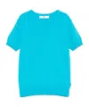 Msgm Cotton T-shirt In Atollo Turquoise