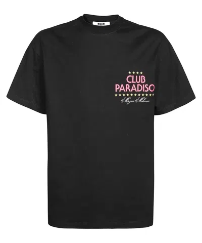 Msgm Cotton T-shirt In Black
