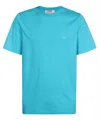 Msgm Embroidered-logo Cotton T-shirt In Blue
