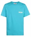Msgm Logo-print Cotton T-shirt In Blue
