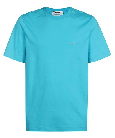 Msgm Cotton T-shirt In Blue