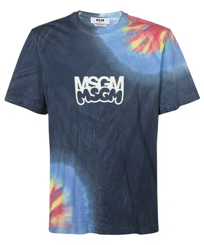 Msgm Cotton T-shirt In Blue