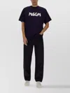 Msgm Casual Fit Blue T-shirt With Bold Logo