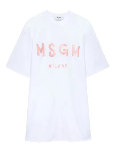 MSGM COTTON T-SHIRT DRESS