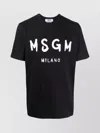 Msgm Cotton T-shirt With Front Printed Logo In Black