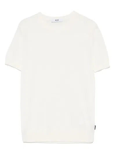 Msgm Kids' Cotton T-shirt In Neutrals