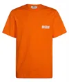 Msgm Logo-print Cotton T-shirt In Orange