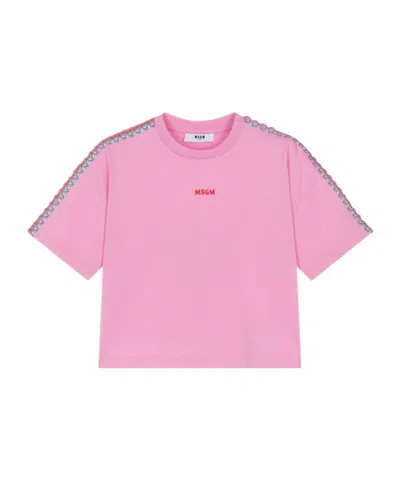 Msgm Cotton T-shirt In Pink