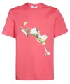 Msgm Cocktail-print Cotton T-shirt In Red