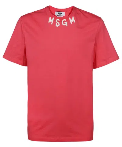 Msgm Cotton T-shirt In Red