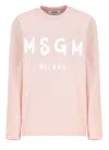 Msgm Woman T-shirt Pink Size L Cotton In Rosa/bianco