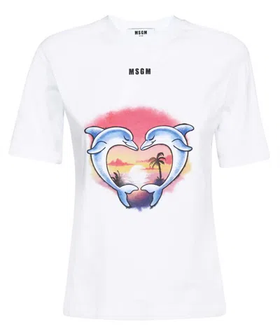 Msgm Cotton T-shirt In White