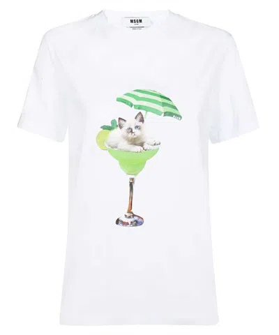 Msgm Cotton T-shirt In White