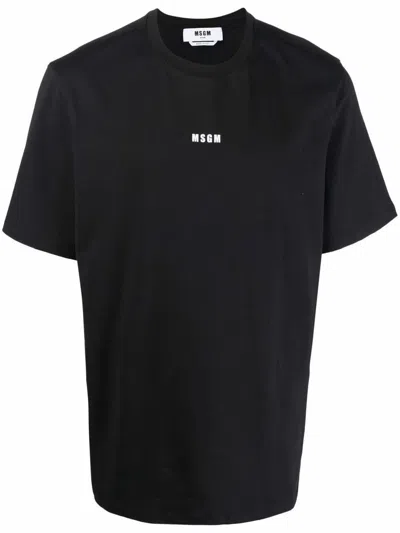 Msgm Cotton T-shirt With Front Printed Logo
