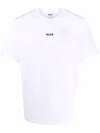Msgm Cotton T-shirt With Front Printed Logo In White