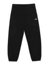 Msgm Black Cotton Sweatpants With White Logo In Black