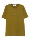 Msgm Cotton T-shirt With Front Printed Logo In Green